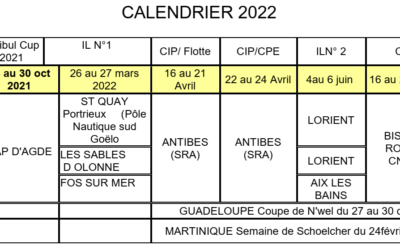 Calendrier 2021-2022